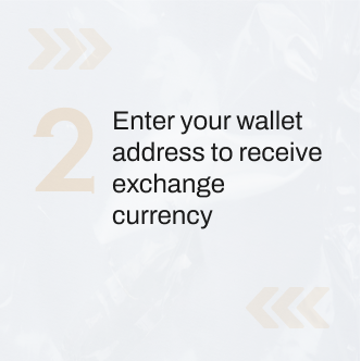 Enter your wallet address to receive exchange currency